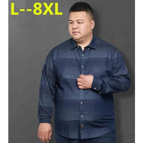 Plus 8XL 6XL 5XL Spring Autumn Features Shirts Men Casual Shirt New Arrival Long Sleeve Luxury Casual Slim Fit Male Shirts