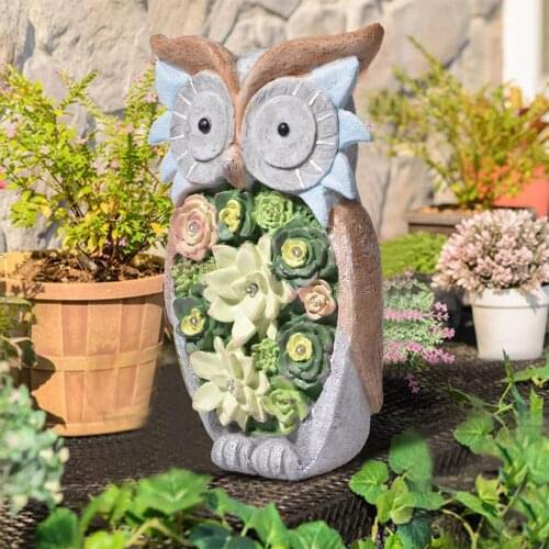 Solar Powered Garden LED Lights Owl Animal Sculpture Lawn Ornament Waterproof Lamp Unique Christmas Lights Outdoor Solar Lamps