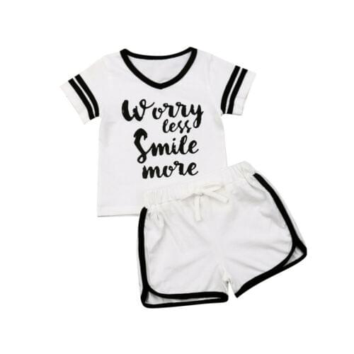 2019 Baby Sport Clothes Infant Baby Boys Girls Clothes Short Sleeve T-Shirt Shorts Casual Outfits Set