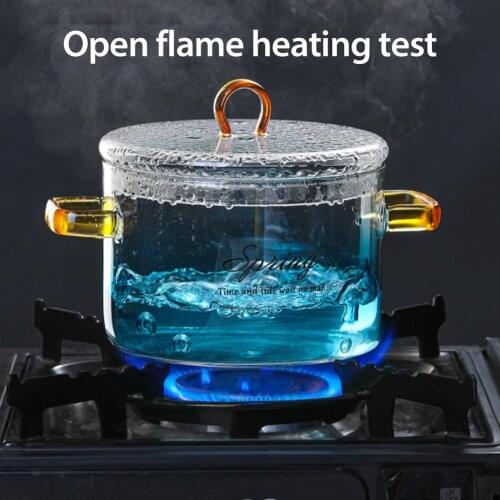 Glass Saucepan Pot with Cover Heat-resistant Casserole Glass Pot Cooktop Safe for Pasta Noodle, Soup, Milk Baby Food for Kitchen