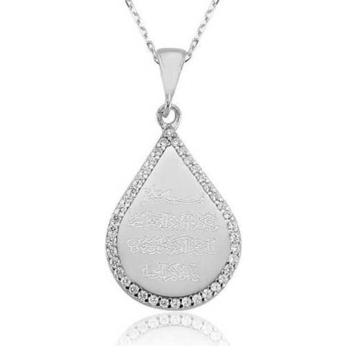Tevuli 925 Sterling Silver Drop Evil Eye Prayer Lady Necklace
