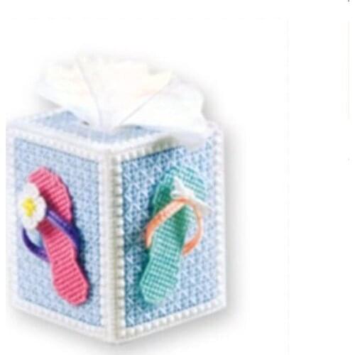 Three-dimensional embroidered tissue box set Three-dimensional cross-stitch wool embroidered square tissue box