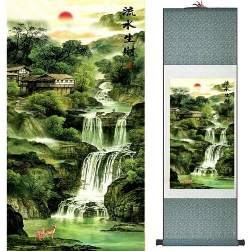 Top quality crane and great Wall Painting Home Office Decoration Chinese scroll painting Crane and tree painting 040714