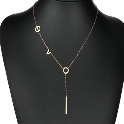 Japan and South Korea pop explosion models 18K rose gold love letters snorkel money chain female fashion wild factory direct sal