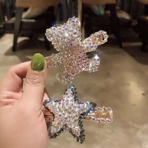 New Headdress Pins Barrette Full Diamond Duckbill Clip Girls Rhinestone Bow Hairpin Styling Tools Accessories