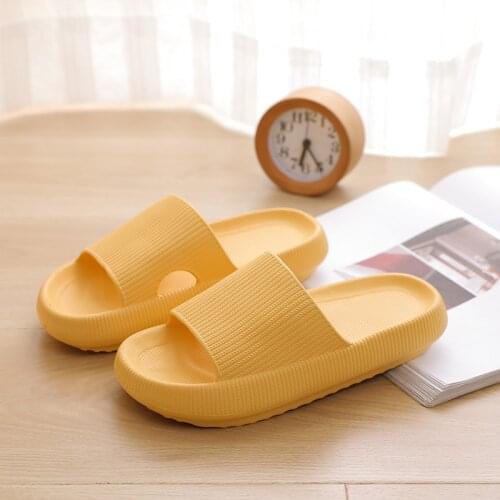 2021 Soft EVA Anti-slip Lovers Thick Platform Slippers Women Indoor Bathroom Slipper Home Floor Slides Ladies Summer Shoes