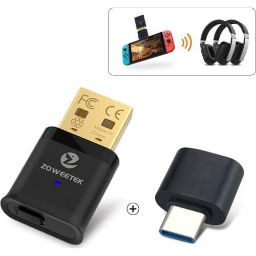 ZOWEETEK USB Bluetooth Adapter 5.0 Dongle with APTX Low Latency & APTX HD for PC PS4 Desktop Speaker Headphone (Only for Audio)