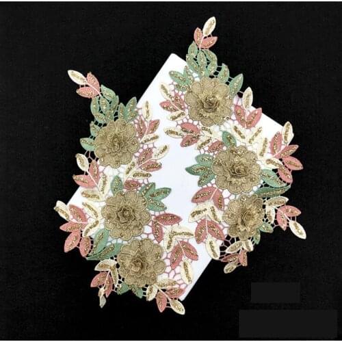 10 pairs parches ropa bordados Flower Glitter Patch Sew On Sequined Patches For Clothing Jeans Jacket Patchwork Appliques Badge