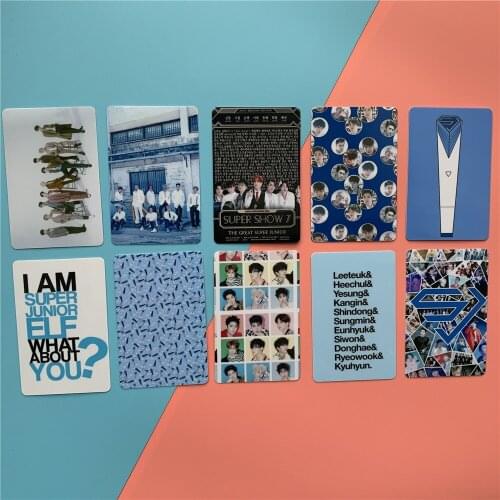 10pcs/set Kpop Super Junior crystal card stickers SJ bus stickers suju postcards photocard stickers