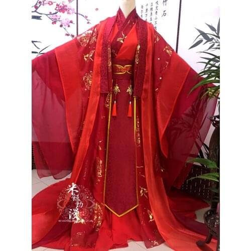 Anime Mo Dao Zu Shi Wei Wuxian Cosplay Costume Xie Lian Costumes Chinese Traditional Women Hanfu Red Wedding Dress Full Set