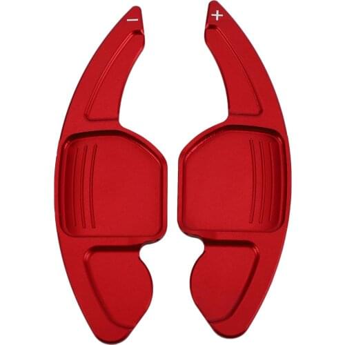 2Pcs GSD Aluminum alloy Car Steering Wheel Shift Paddle Shifter Extension for A3 A4L A5 A6L A7 A8 S3 S5 S6 Q3 Q5 Q7 TT TTS Red