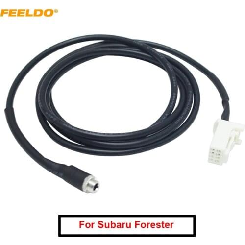 FEELDO Car Aux Audio Input Media Data Wire Adapter 8-Pin Port for Subaru Forester 6-Disc CD 3.5mm Female Aux Electronic Cable