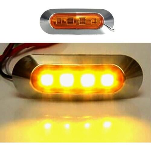 10pcs Side Marker Tail Light Amber 4 SMD 12/24V Waterproof Led Marker Lamp Ndicator Trailer Light Rear Side Lamp Truck Light