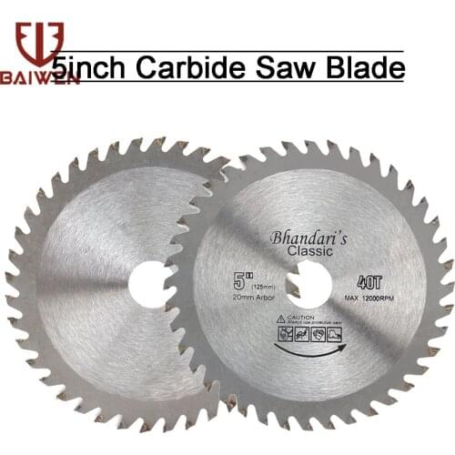5" 125mm TCT Circular Saw Blade Carbide Tipped Wood Cutting Disc Angle Grinder For DIY & Decoration General Wood Cutting 40T