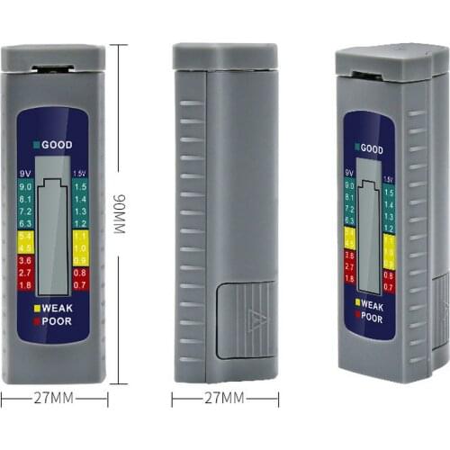 Digital Battery Tester LCD Display 1.5-9v Button Cell Battery Capacity Check Detector Capacitance Diagnostic Tool Power Tester