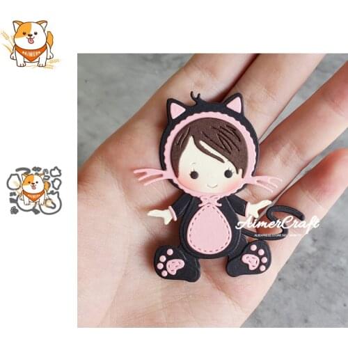 Cat Baby Animal Metal Cutting Dies Mold Knife Scrapbooking Stencil DIY Embossing Craft Die Cuts Card Making New Dies For 2020