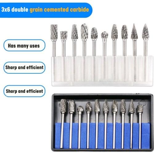 10 Pcs Single /double Carbide Rotary File Set Woodworking Tool Set Tungsten Carbide Burr Bit Electric Rotary Special-shaped File