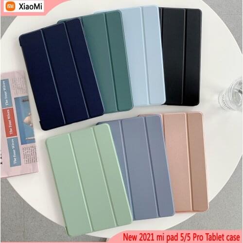 New 2021 For XiaoMi mi Pad 5/5 Pro 11 inch Tablet PC Case Smart sleep wake Flip cover TPU silicone soft shell