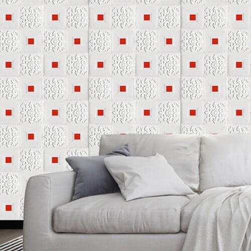 Bedroom warm wallpaper room ceiling ceiling soundproof self-adhesive wallpaper decorative foam board wall renovation