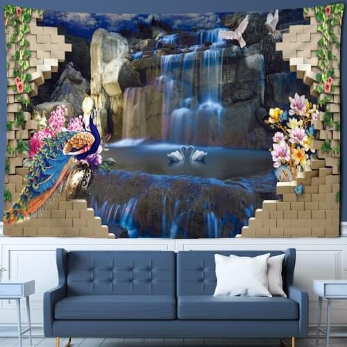 Landscape Forest Tapestry Wall Hanging Bohemian Hippie Tropical Natural Art Beautiful Bedroom Home Decor