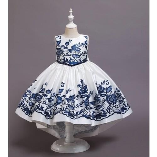 Children Trailing Princess Birthday Party Prom Wedding Bridesmaid Evening Summer Dress Gown Vestidos Baby Girls Clothes 10 Years