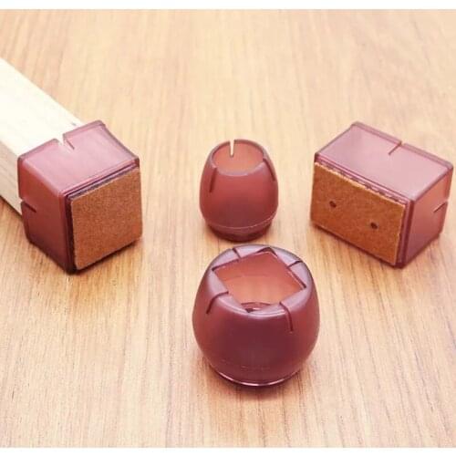 Furniture Legs Protector PVC Chair Leg Caps Mute Anti-scratch Table Leg Foot Protection Pad Rounded Rectangular Square Leg Caps