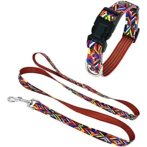 Rainbow colors Small Dog Cat Harness Leash Adjustable Vest Collar Puppy Outdoor Walking Chihuahua Terier Schnauzer