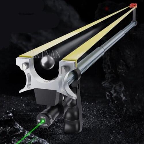 New Infrared Laser Telescopic Slingshot High Precision Shooting Portable Extended Straight Rod Catapult Set Designed for Novices