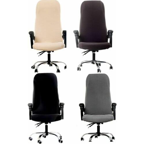 Luxury Stretch Spandex Chair Covers Solid Anti-dirty Computer Seat Chair Cover Removable Slipcovers For Office Seat Chairs Black