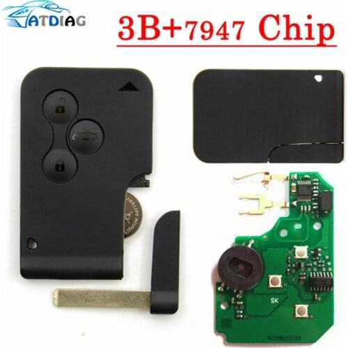 3 Buttons 433MHZ Smart Key Card for Re-nault BRAND NEW High Quality Remote Key Re-nault Me-gane Smart Card 3 Button
