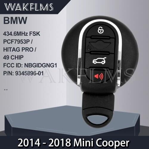 For BMW MINI Cooper 2015 2016 2017 2018 Smart Car Key 434.6MHz 49Chip NBGIDGNG1 9345896-01