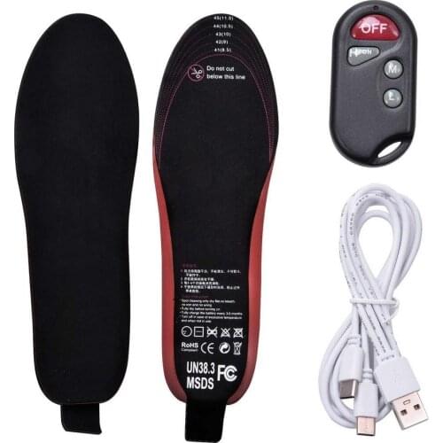 USB Heated Shoe Insoles Remote Control 3.7V 2100MA Heating Insoles Rechargeable Electric Heated Insoles Warm Sock Pad Mat
