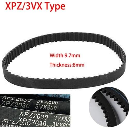 XPZ1200/3VX475 XPZ1232/3VX485 9.7mm Width 8mm Thickness Vee Toothed Wegde Raw Edge Gogged Band Timing Transmission Vee V Belt