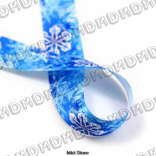 100 Yards 9mm-75mm Size Beautiful Snowflake Printed Satin Ribbon DIY Handmade Gift Wrapping, Packing Webbing MD160921-50-5426