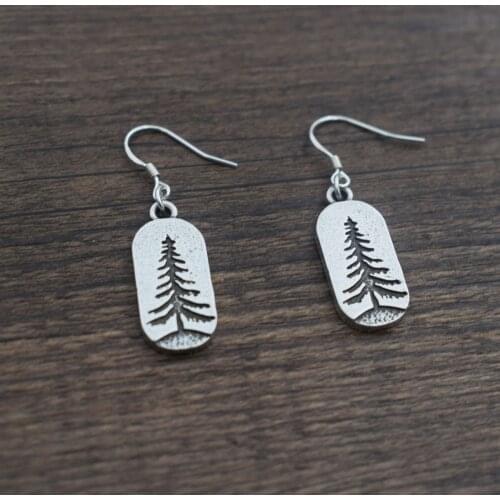 12pair pine tree earring Forest Mountain Earrings with hook Camping Nature Jewelry, Hiker Gift, Outdoorsy Gift
