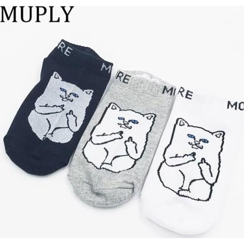 3 Color New Arrival Japanese Casual Fashion Harajuku Style Creative Funny Fortune Cat Pattern Women Men Cotton socks