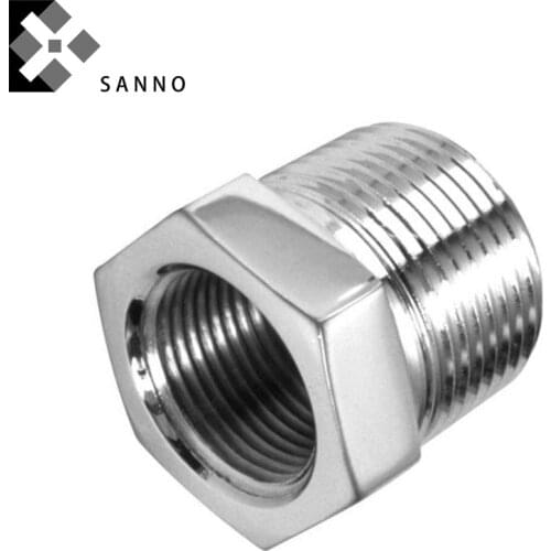 10Pcs/lot Stainless steel pipe fitting 1/4x1/8, 3/8x3/4, 1/2x1/8 bushing adapter threaded hex head screw plug with matching nut