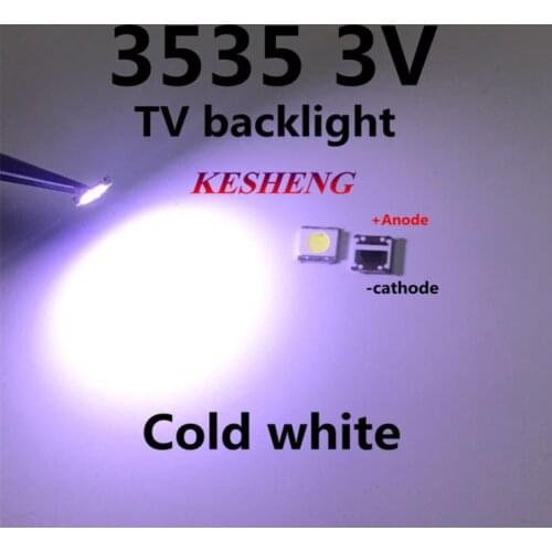 50pcs/FOR WOOREE UNI LED backlight LCD TV bead 3 V 1 W 3535 LED SMD Lamp bead 3535 cold white WM35E1F-YR07-eB