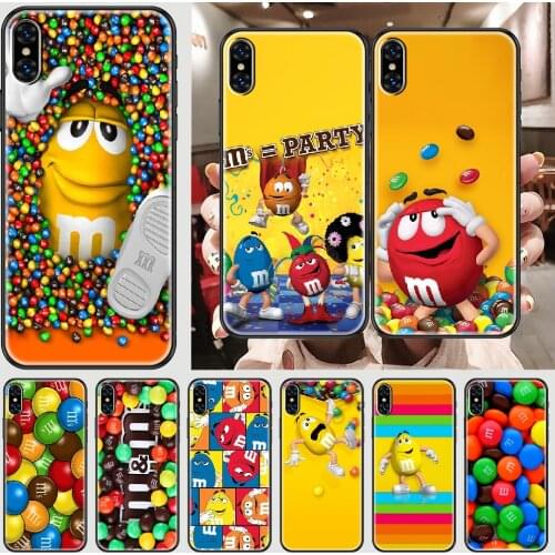 M&Ms Chocolate Phone Case Cover Hull For iphone 5 5s se 2 6 6s 7 8 12 mini plus X XS XR 11 PRO MAX black trend bumper fashion