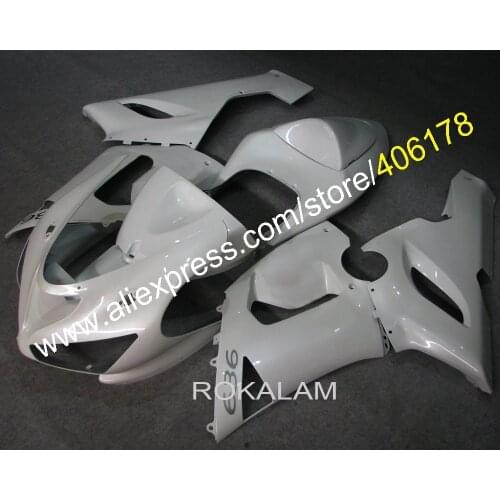 ZX-6R 05-06 Fairing Kit For Kawasaki Ninja ZX6R 2005 2006 White Road Bike Fairings (Injection Molding)