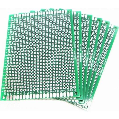 2PCS 6X8cm 6*8cm Double Side Prototype pcb Breadboard Universal for Arduino 2.54mm Glass Fiber Practice DIY Kit Tinned HASL