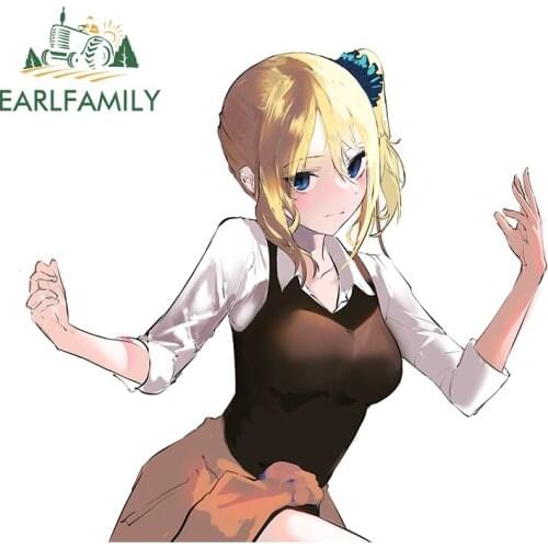 EARLFAMILY 13cm x 13cm for Ai Hayasaka Kaguasama Love Is War Car Stickers Scratch-Proof Sunscreen Decals Vinyl Car Styling