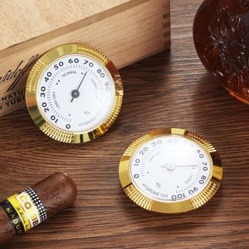 GALINER Cigar Hygrometer Accurate Mechanical Humidor Hygrometer For Cigar Humidity Test Pocket Round Humidity Detector