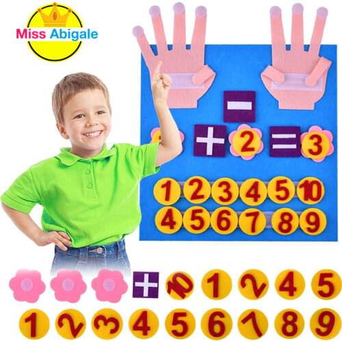 Handmade Felt Finger Numbers Toy Children Early Educational Toys Novelty Fingers Numbers Counting Kids Math Teaching Toys