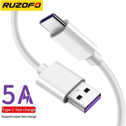 Ruzofo 5A USB Type C Cable for Huawei mate 40 30 P30 p40 pro lite Quick Charge 3.0 Data Fast Charging Charger For Redmi Note 8 9