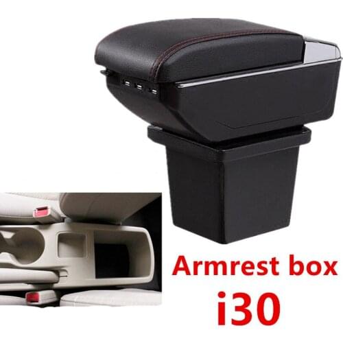 Leather Car Center Console Armrests Storage Box for Hyundai Elantra Touring i30 i30cw Armrest box Auto Interior Parts 2009 2010