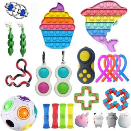 TOP Fidget Toys Pack Anti Stress Toy Set Marble Relief Gift for Adults Girl Children Sensory Antistress Relief Figet Toys Box