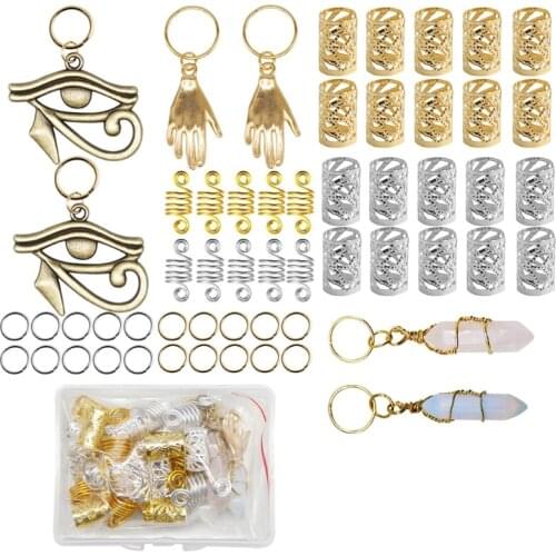 Metal Hair Cuffs Dreadlocks Beads Hair Tube Hair Coils Spring Twisted Hair Ring Hair Pendants Decoration Accessories N2UE