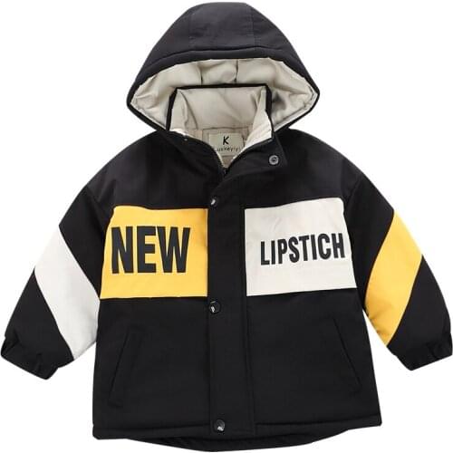 Kids 2-10 year boys girls fashion winter mixed colors warm thick hooded coats lining short plush casual jacket clothes outerwear