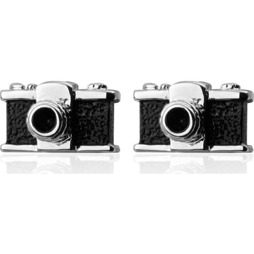 C-MAN Luxury shirt Black camera cufflink for mens Brand cuff buttons cuff links High Quality abotoaduras Jewelry
